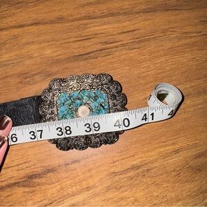 Turquoise and Black Belt with Ornate Buckle